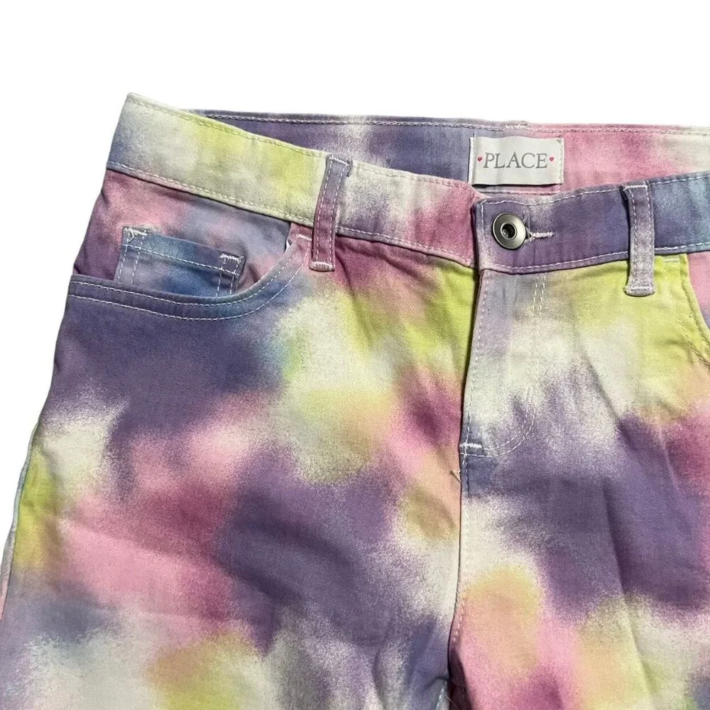 NEW Children's Place 10 Plus Tie Dye Denim Bermuda Shorts